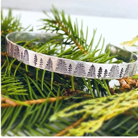 FREE SHIPPING Silver Mountain Cuff Bracelet & Wrap Ring, adjustable, NEW - Picture 2 of 7